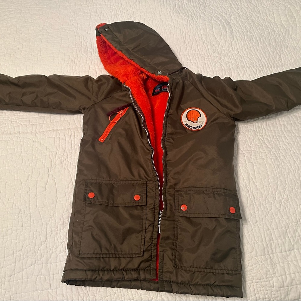 Vintage 1980s Cleveland Browns kids winter coat